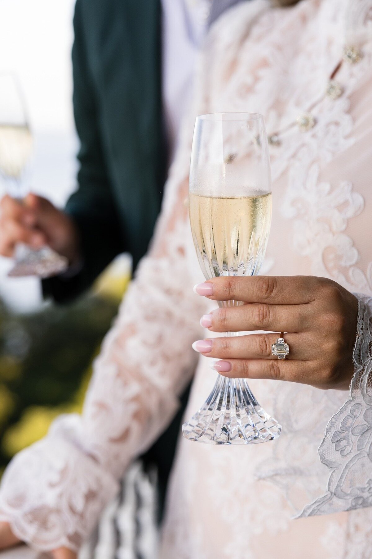 engaged-woman-holding-champagne-glass