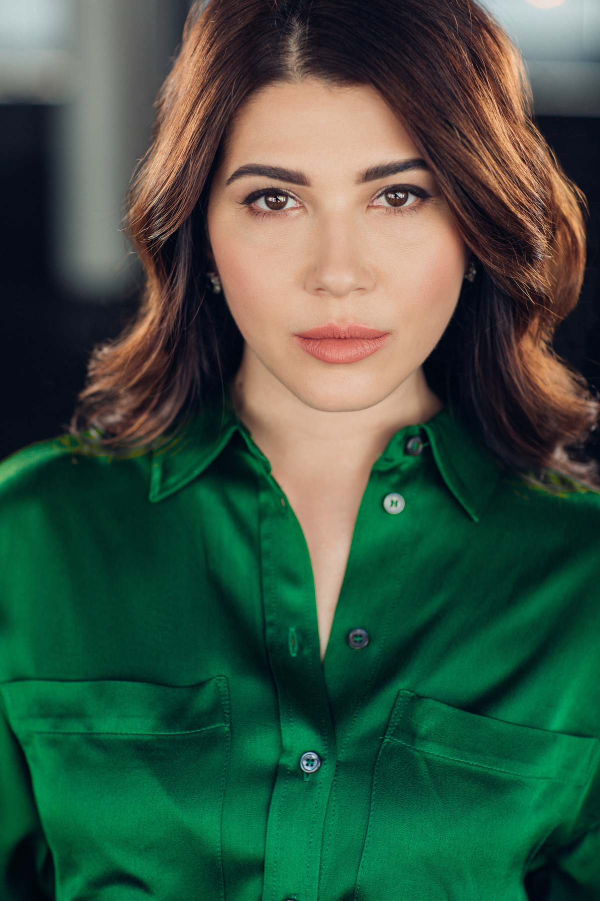 Headshot Photograph Of Young Woman In Green Polo Los Angeles