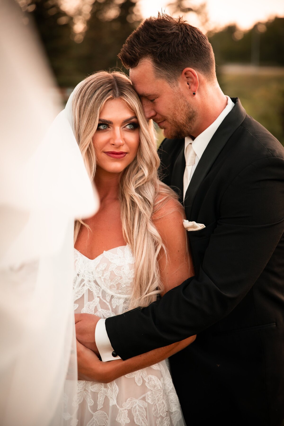 happy bride and groom in edmonton