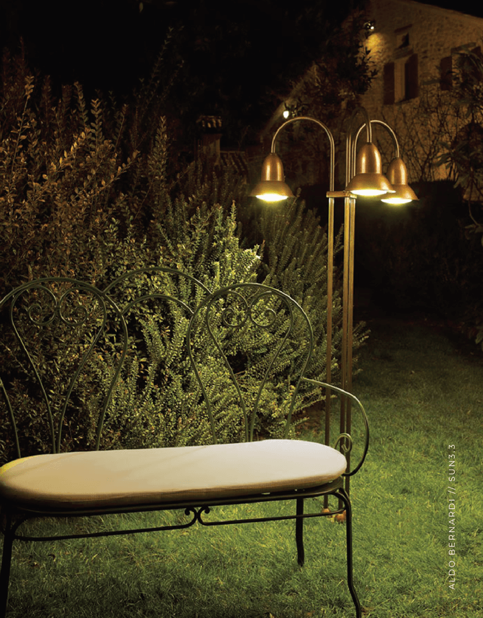 Fire Lighting_Aldo Bernardi_SUN3.3_Brass_Landscape Lighting