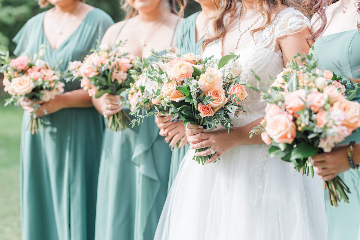 Bride and bridesmaids bouquets