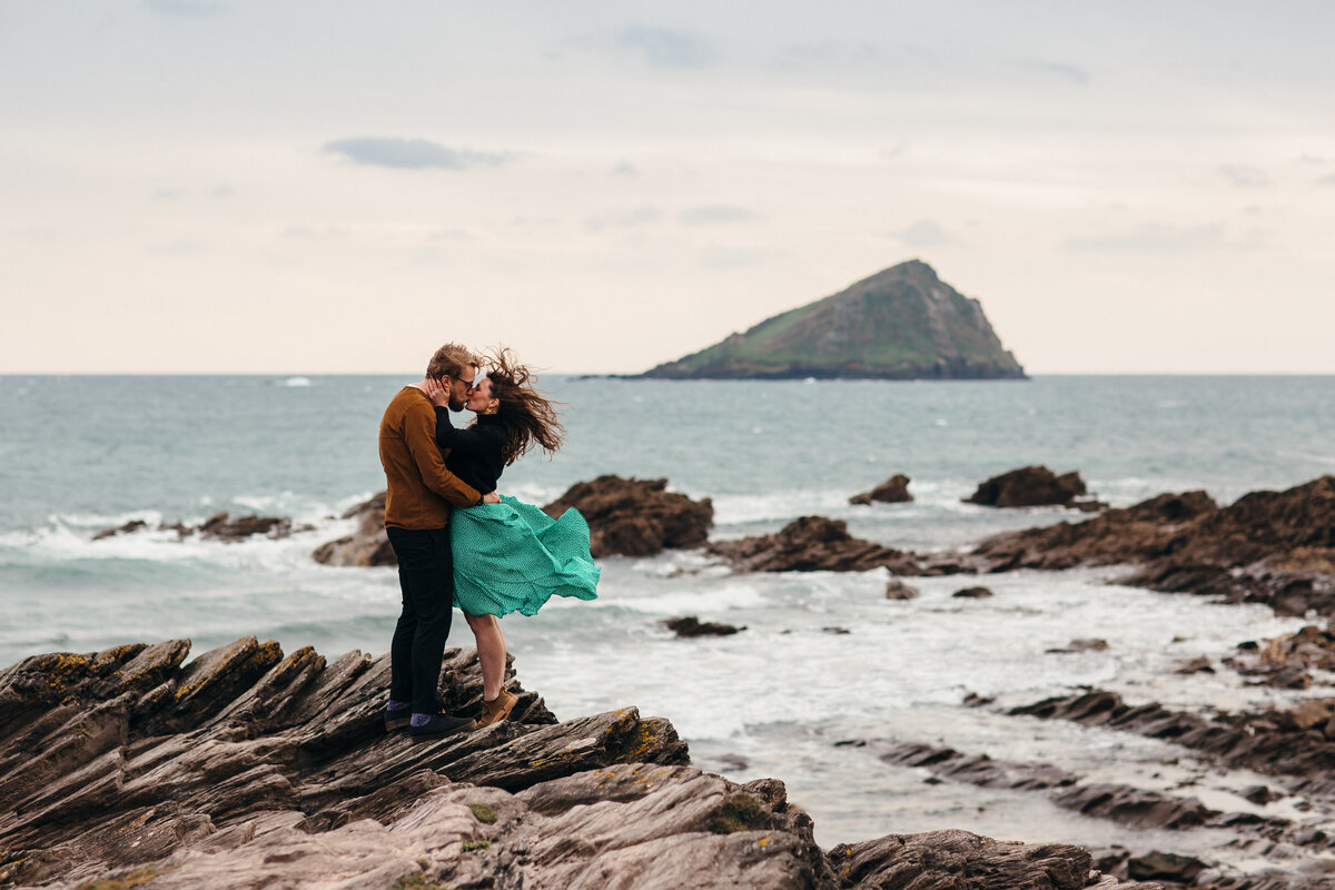 Engagement shoot at Wembury Beach