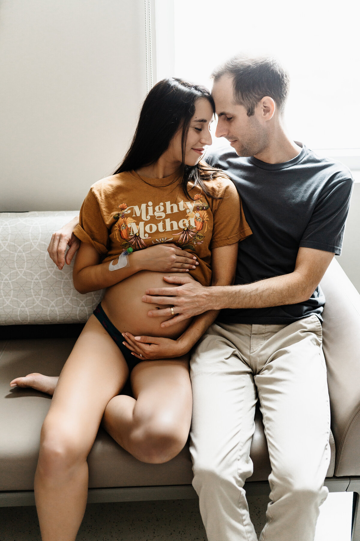 unique maternity session with raising tito teeshirt