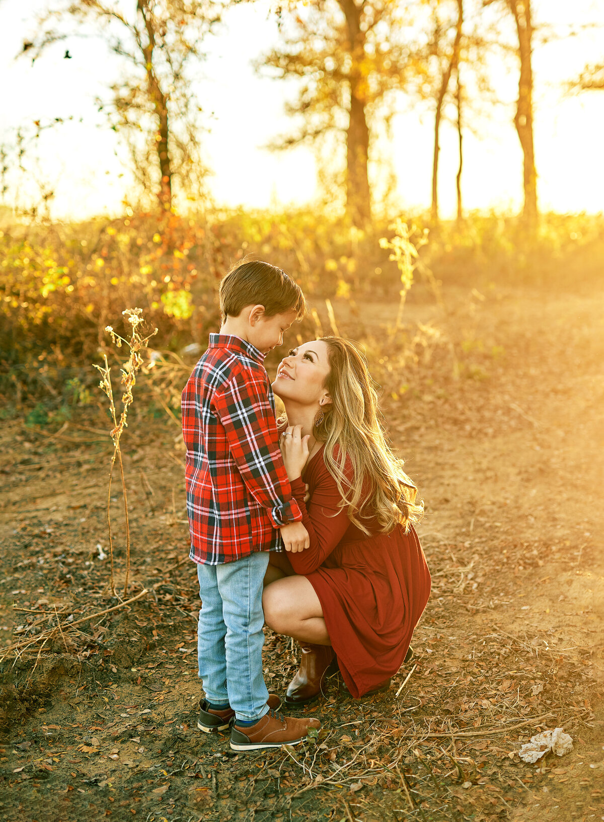 Mom and son photograph at Murrell Park in Grapevine, Texas