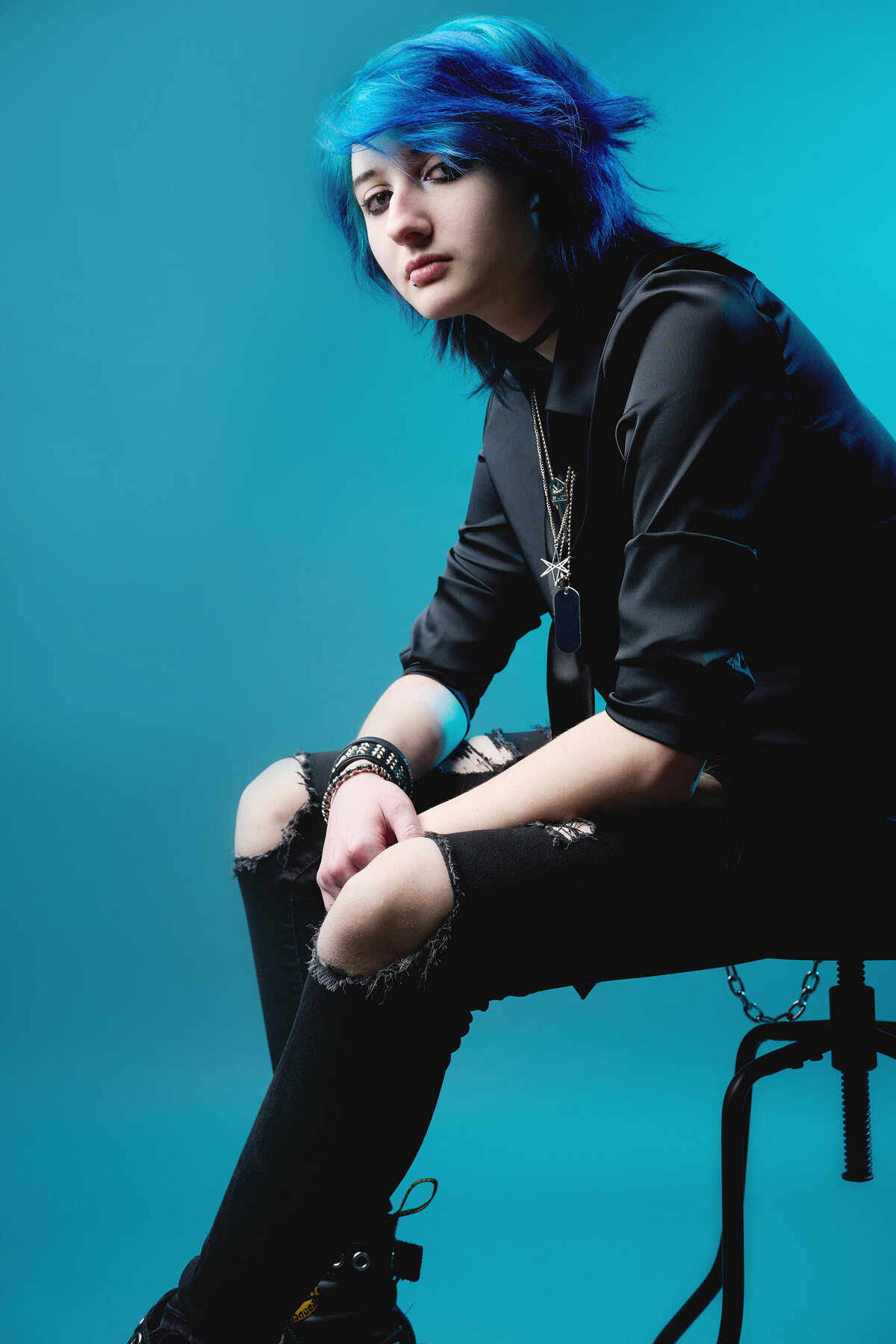 Colored light senior pictures LGBTQ 2