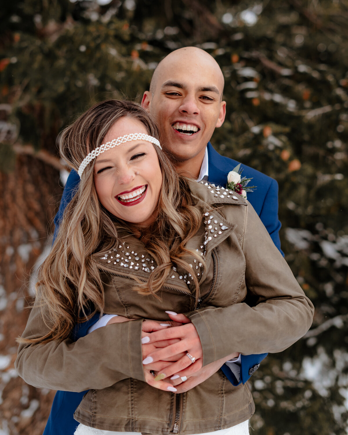 Couple  smiling at their Colorado Adventure Elopement