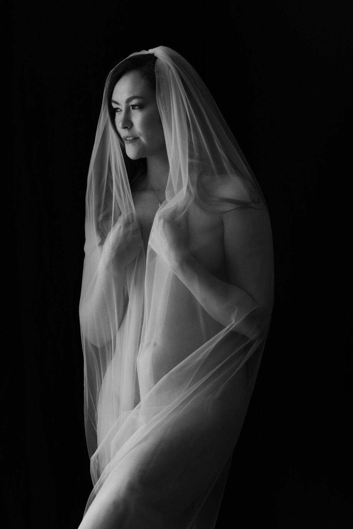 Bride covering w/ veil