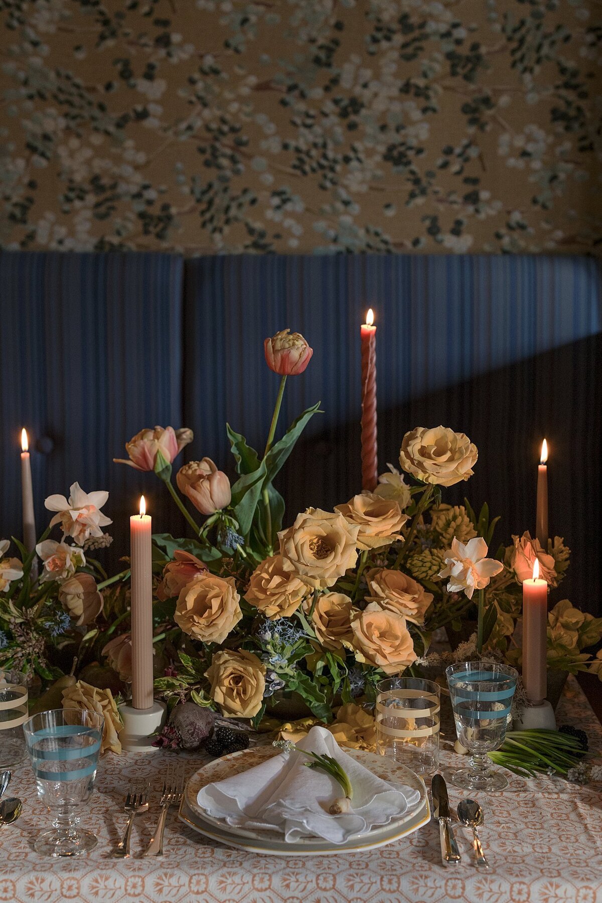 Flowers by Semia wedding reception decor at the Nantucket Hotel.