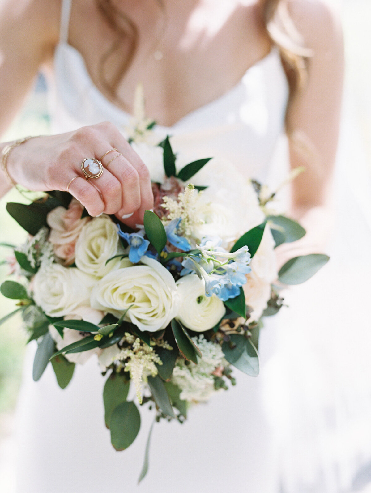 Simple Blue White Bouquet Denver Wedding Photographer © Bonnie Sen Photography
