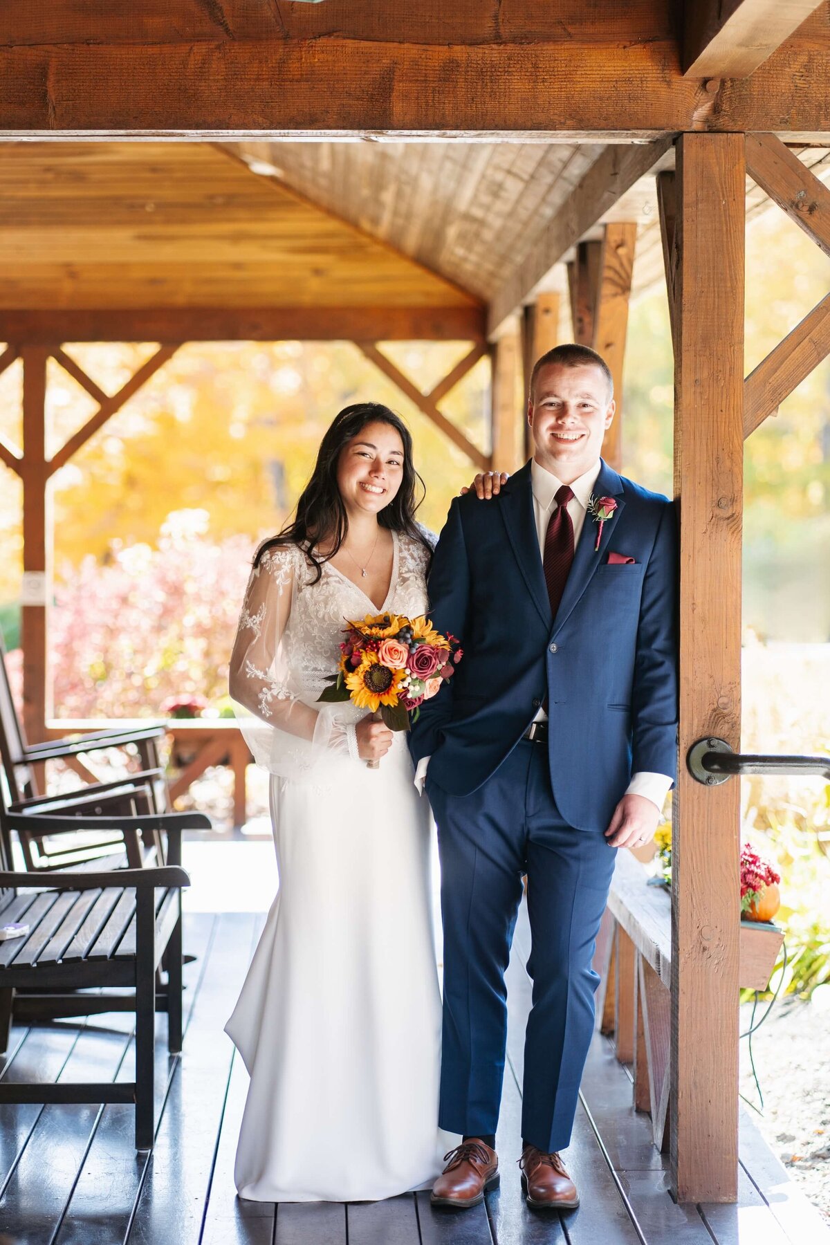 couple having wedding portraits done at Steele Hill Resort