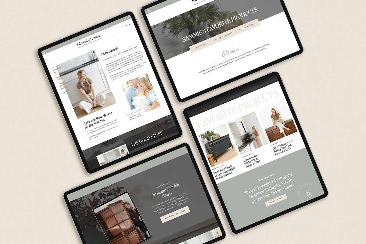 a mockup showing a neutral and bold photographer website