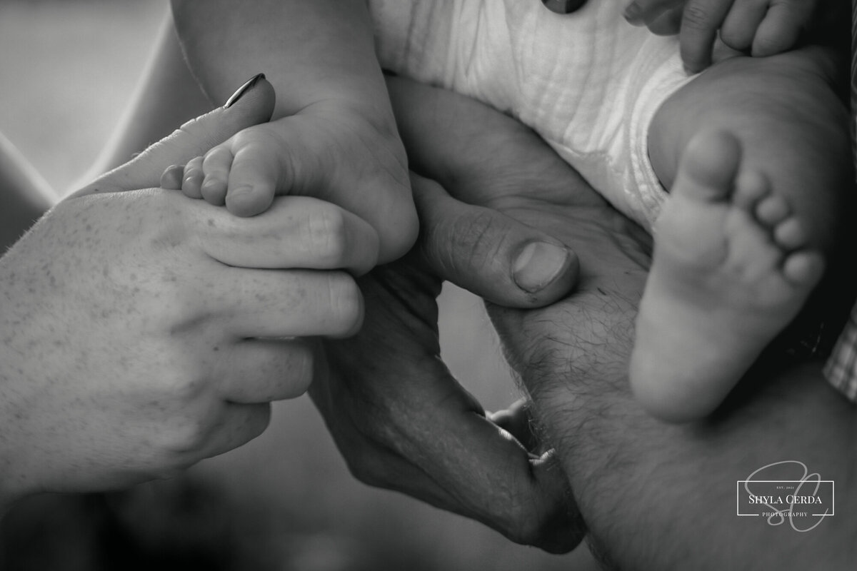 Troy Ohio parents holding their baby in park
