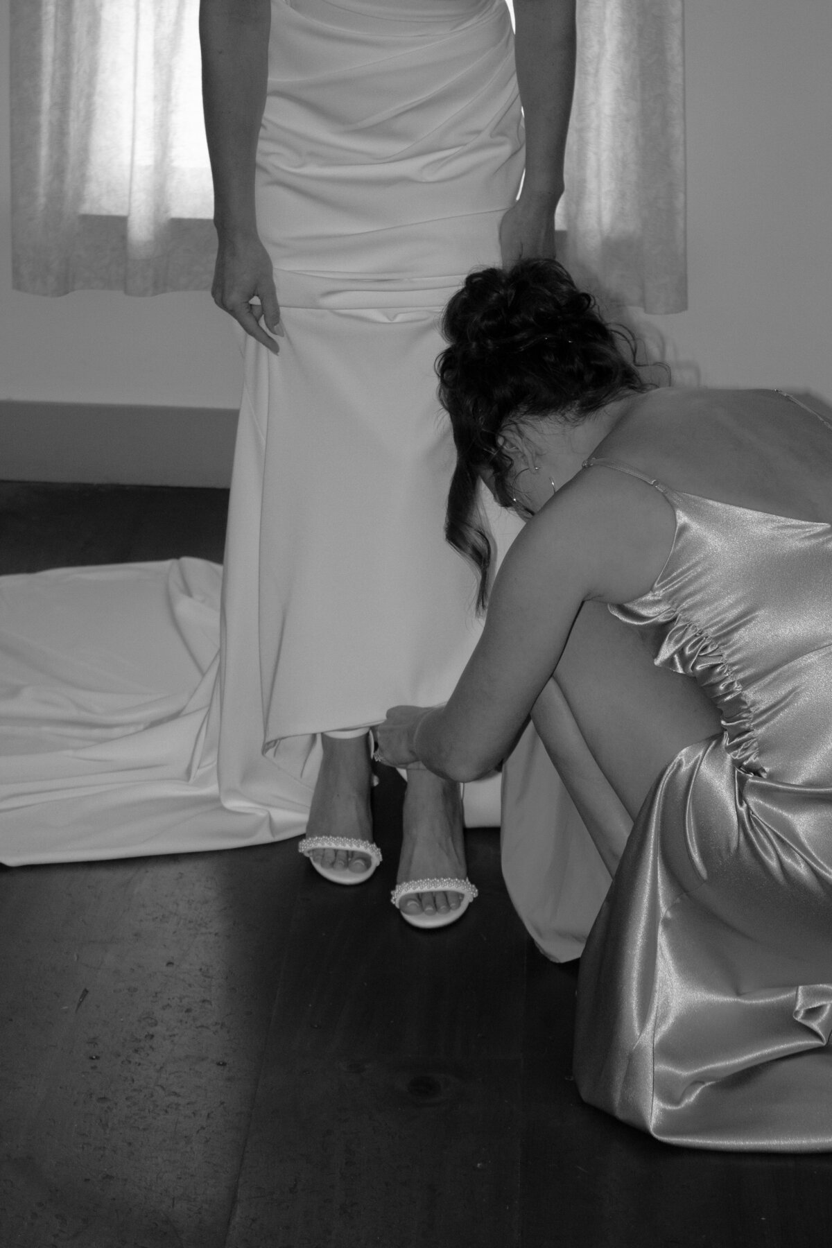 Bride Getting Ready for Perona Farms Wedding