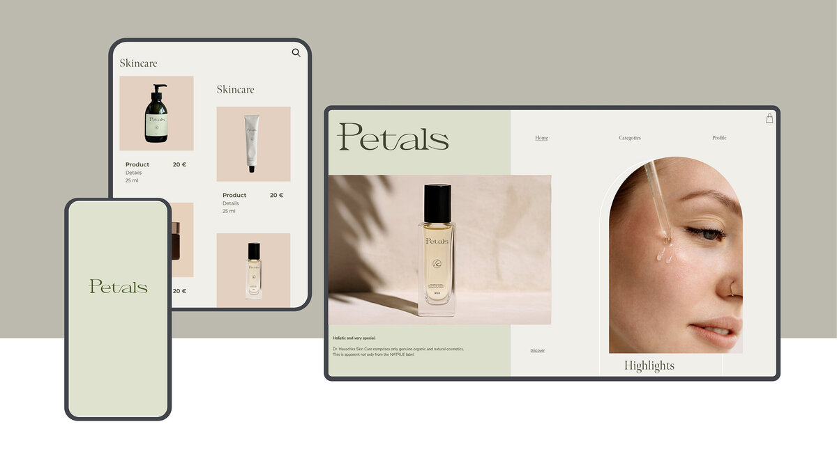 website design for a beauty brand
