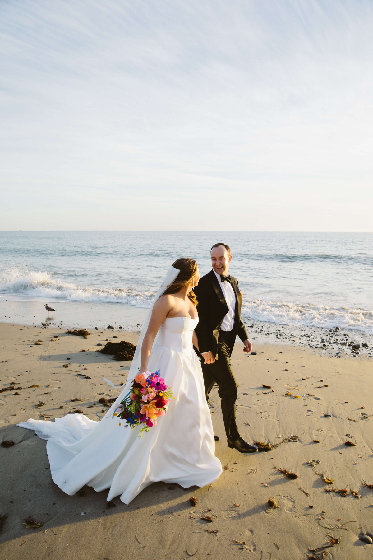 Beach wedding pictures at Santa Monica