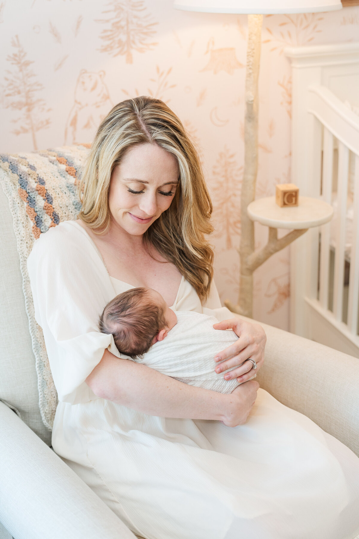 Baby boy woodland nursery lifestyle newborn session elena spraguer photography 0046