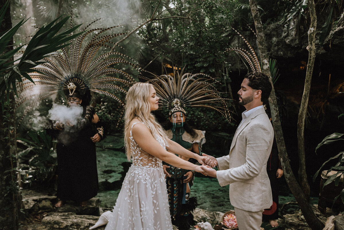 Mayan Wedding Ceremony at a Cenote in Tulum