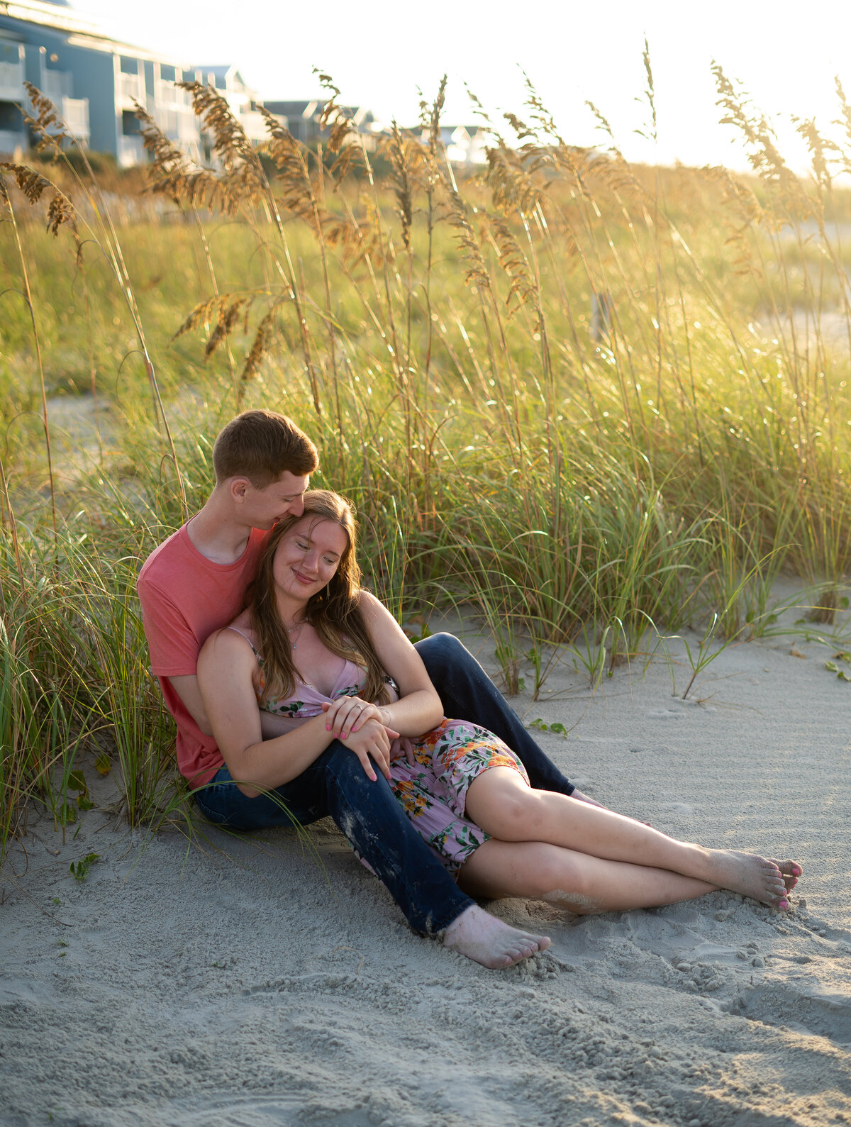 couple embracing on the beach Outer Banks North Carolina
