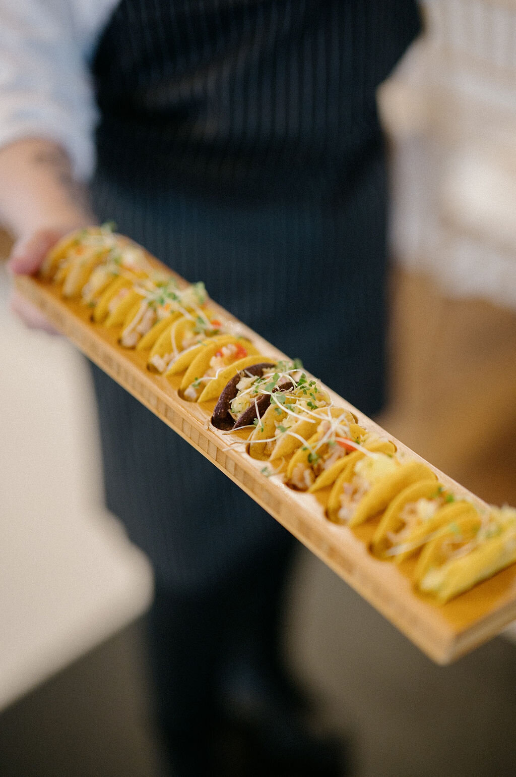 Wedding food served by the waiter 