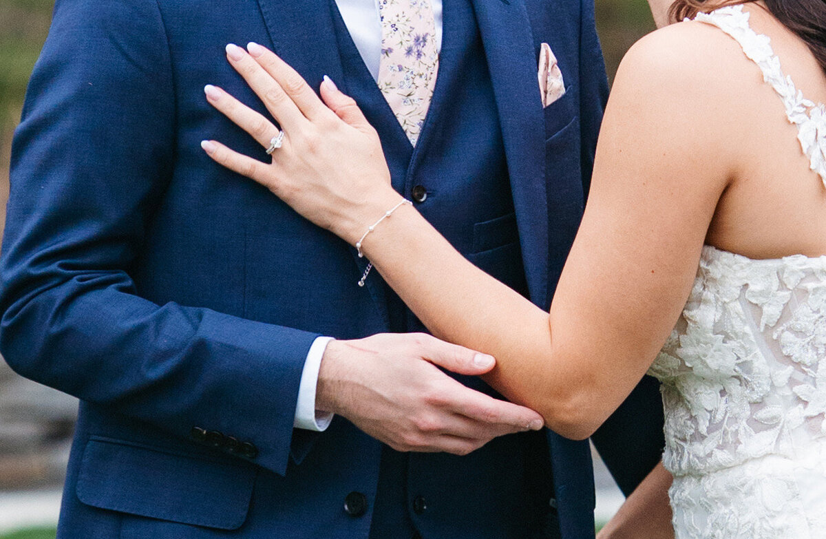 Romantic wedding portraits of bride and groom at The Barn at Bull Meadow in NH