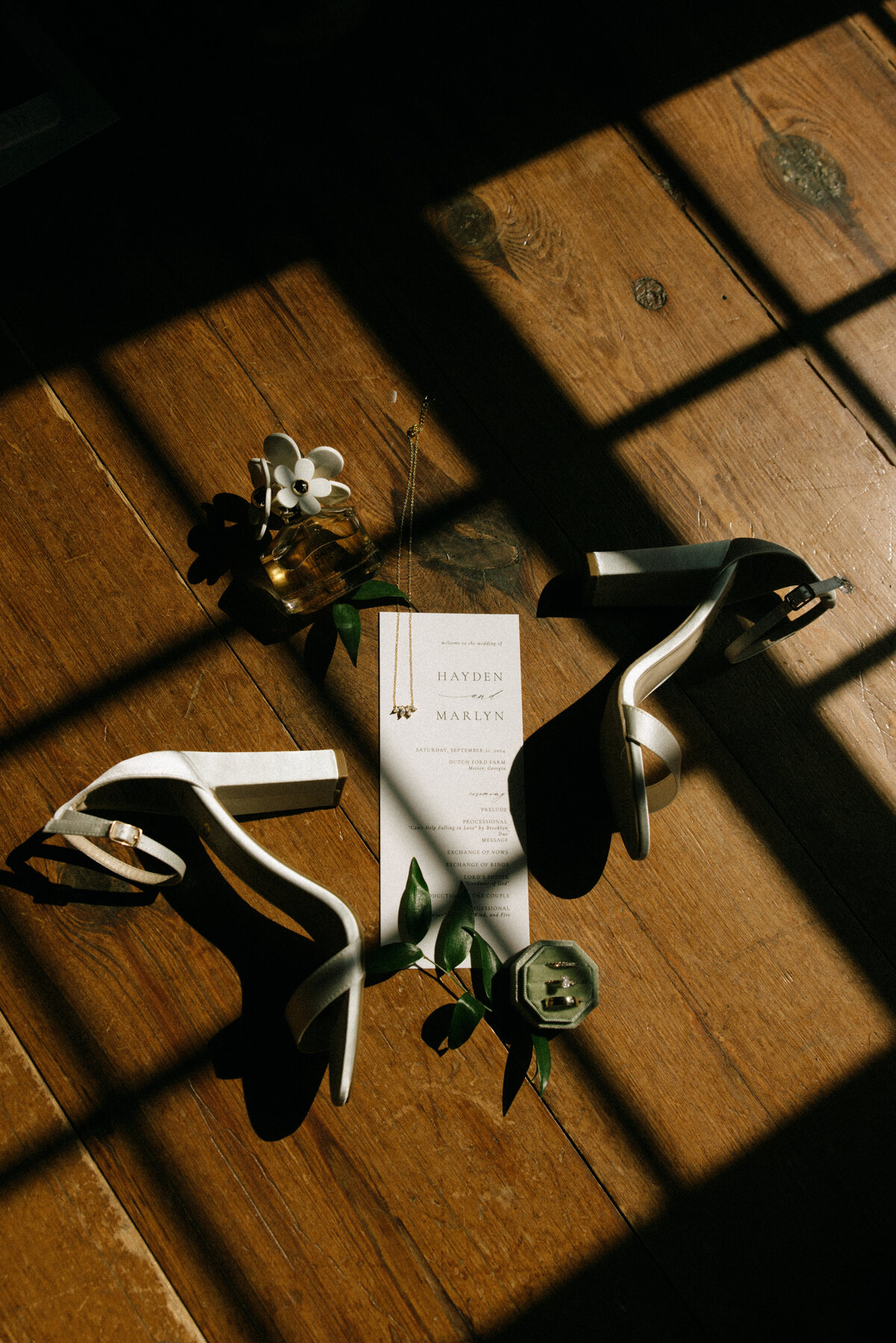 Gorgeous flat lay window light idea! Wedding was located in