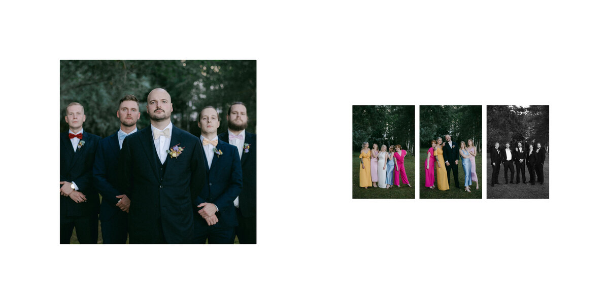 Group photo of the wedding couple with their wedding team