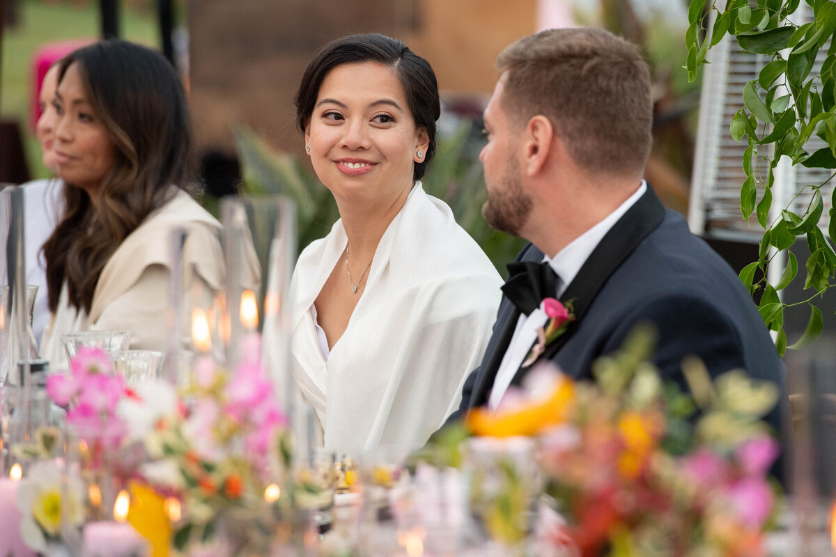 Bride smiling