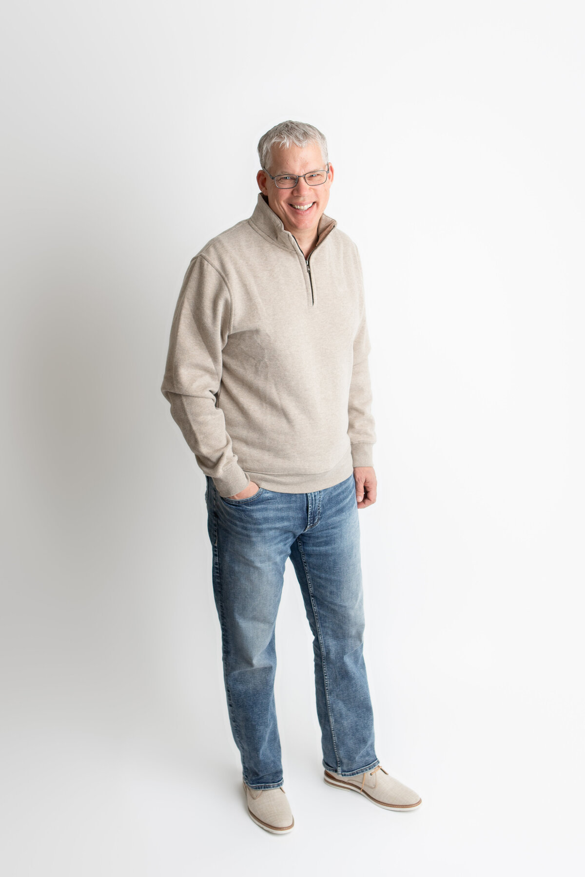 Edmonton studio headshots on a plain white backdrop