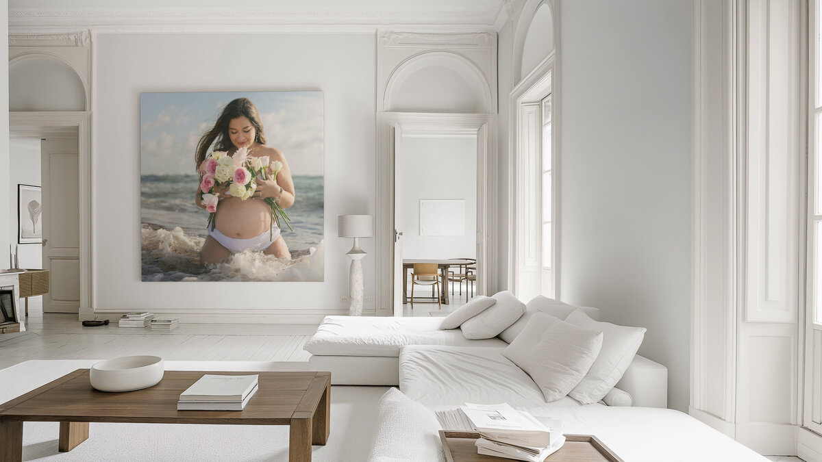 parisian-bedroom-framed-maternity-photograph-beach