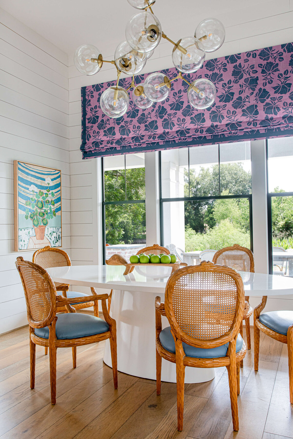 oyster creek studios aryns home wooden chairs around white table kitchen
