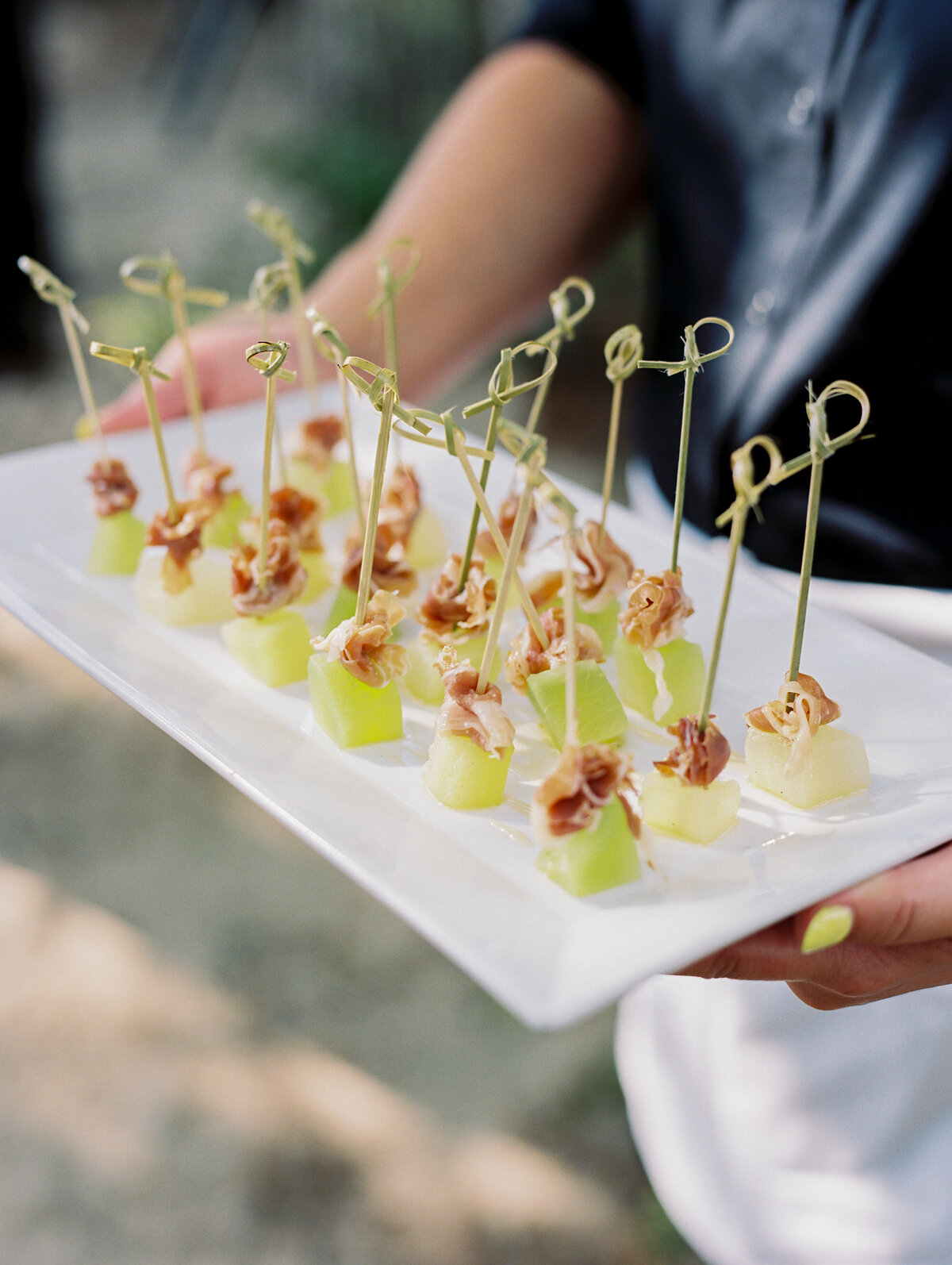 wedding appetizers served at Lake Winnipesaukee wedding