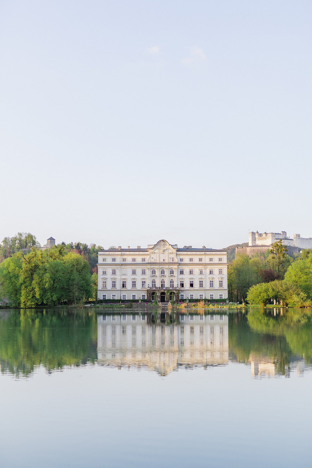 Luxury wedding Villa Leopoldskron nestled at the lake in Salzburg Austria