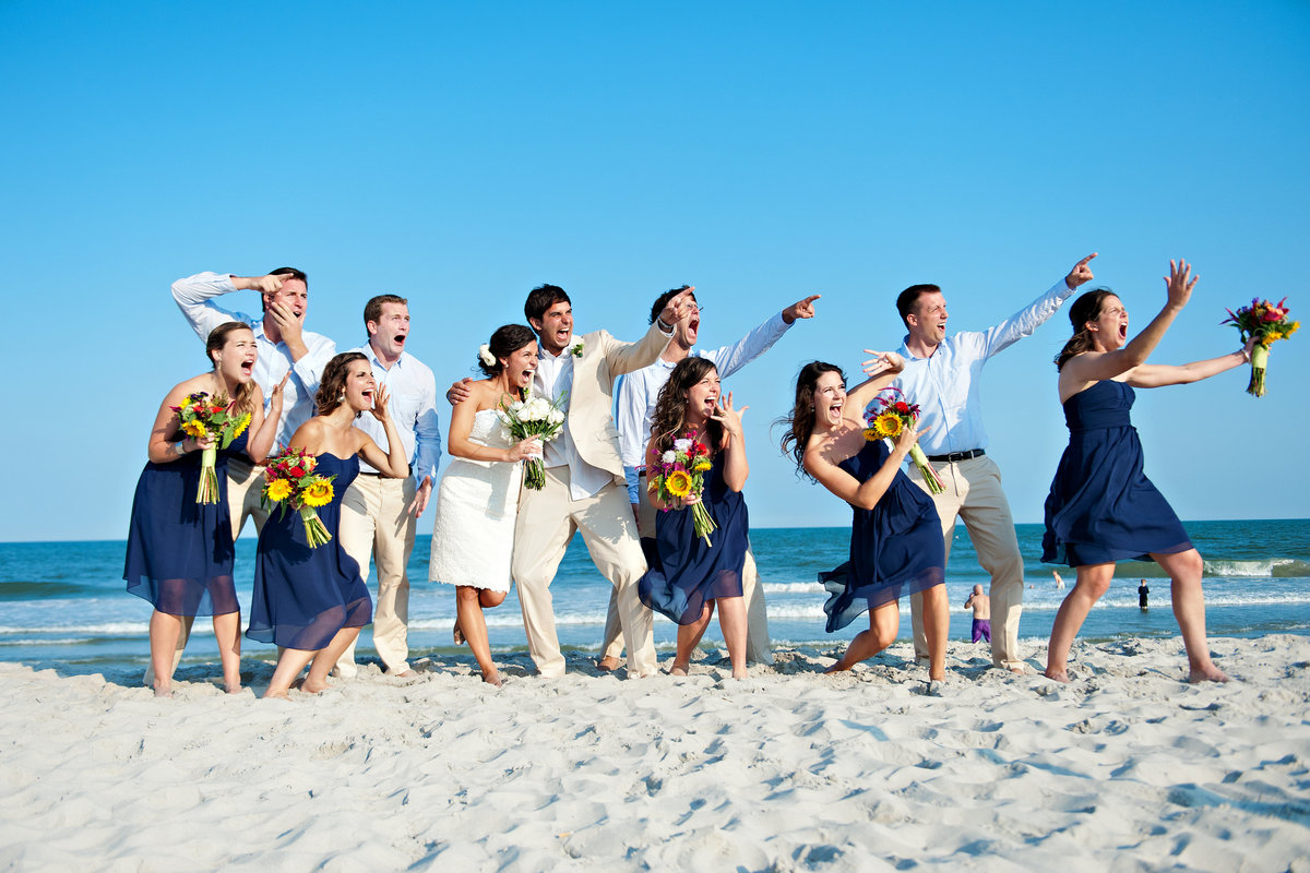 A wedding party on Long Beach Island, NJ scream from the terror of what can only be dinosaurs.