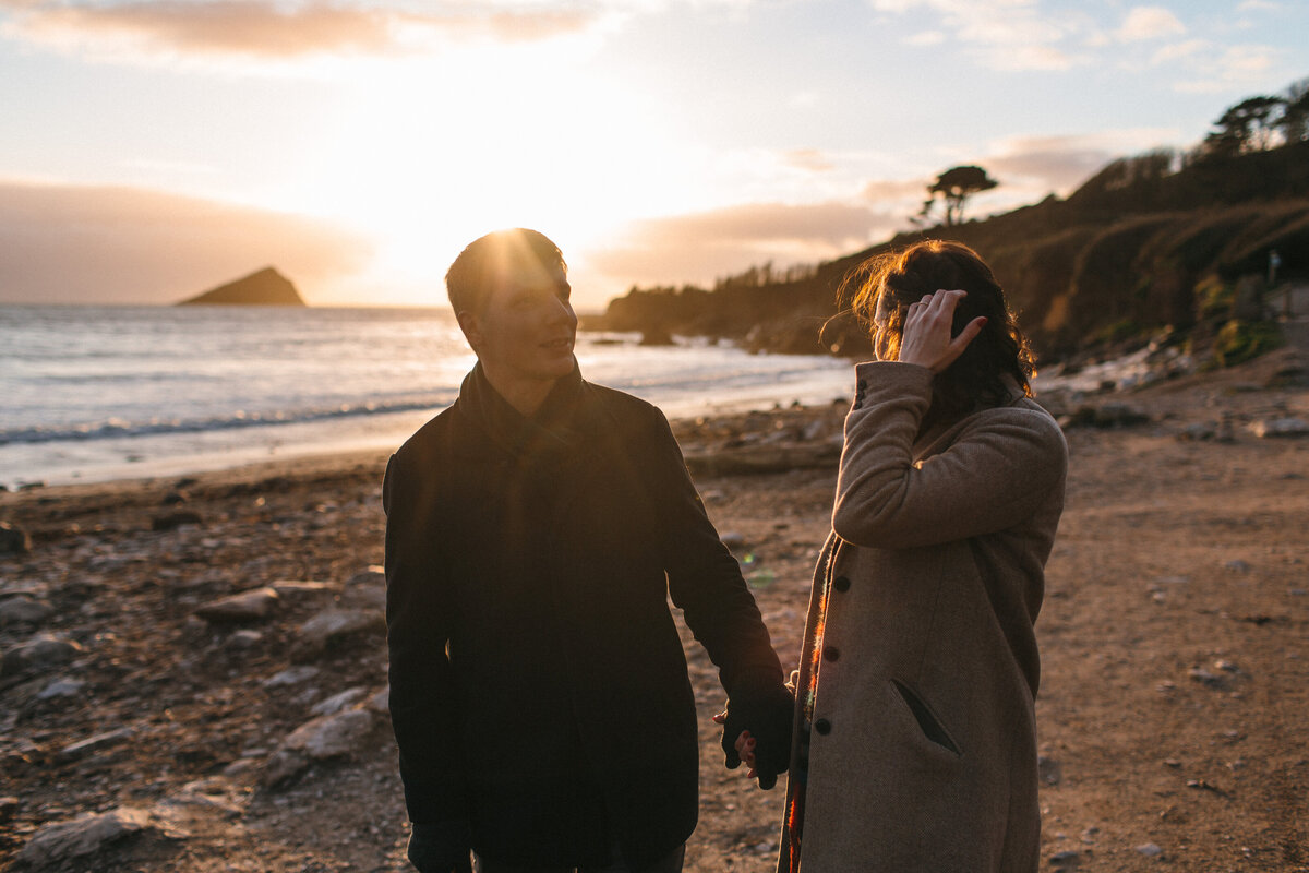 Engagement shoot at Wembury Beach