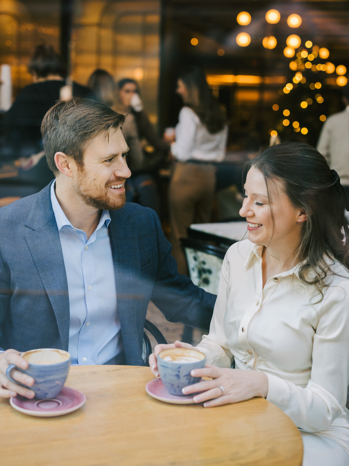 A Coffee Shop Engagement Session During Chicago Winter