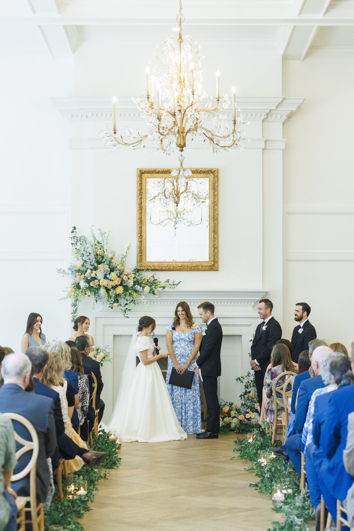 Indoor wedding ceremony in the Grand Hall at Twenty and Creek in Utah