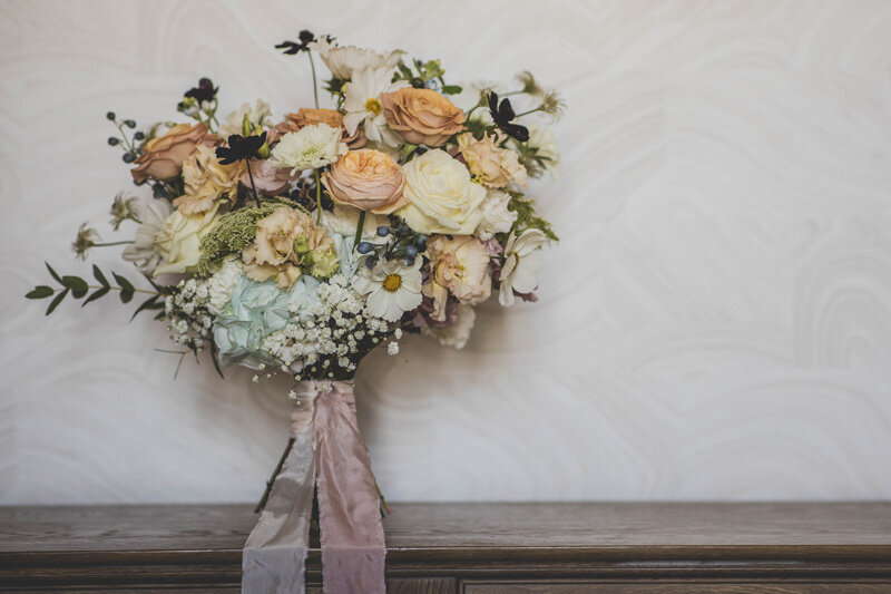 Bouquet and ribbon