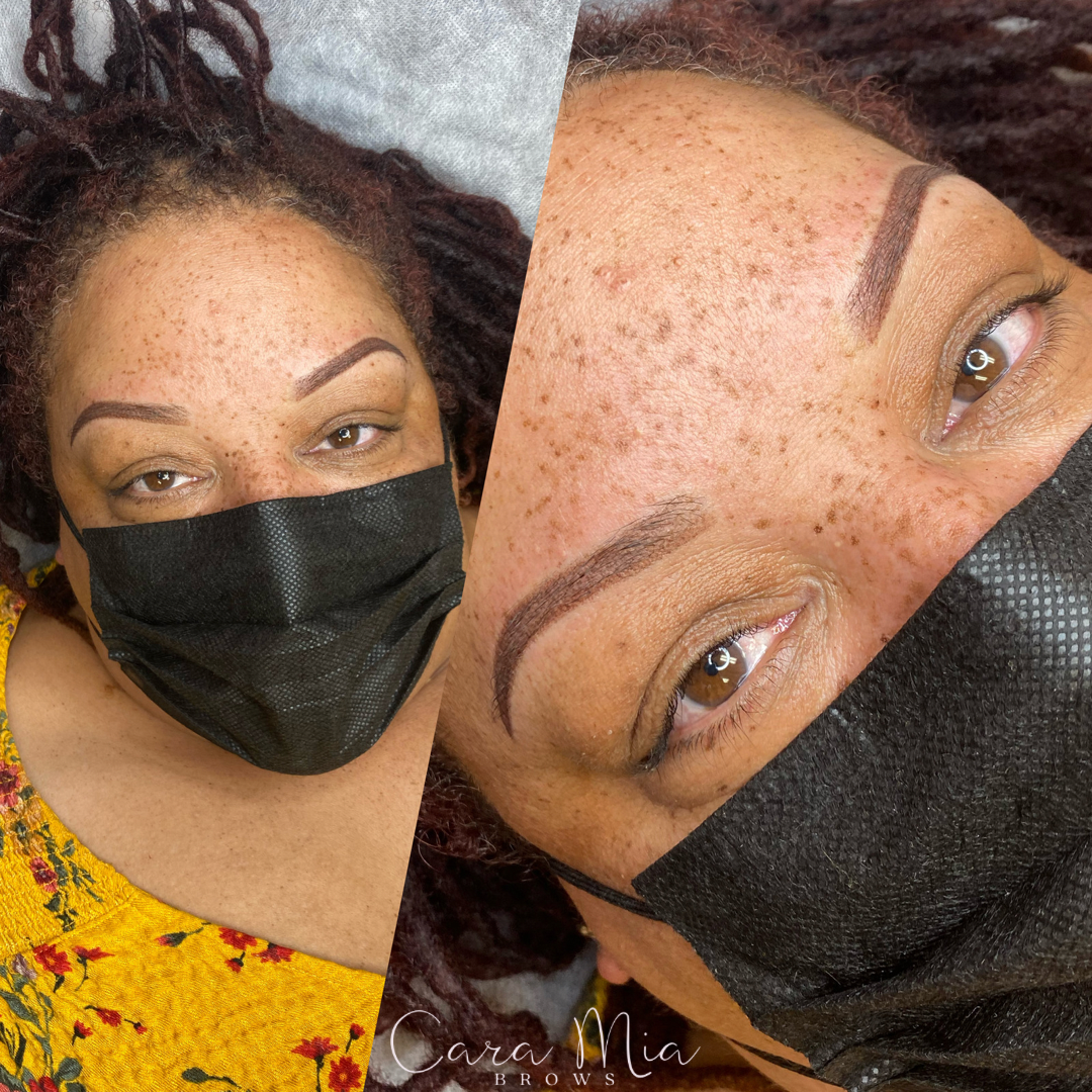 Ombre Powder Brows before and after