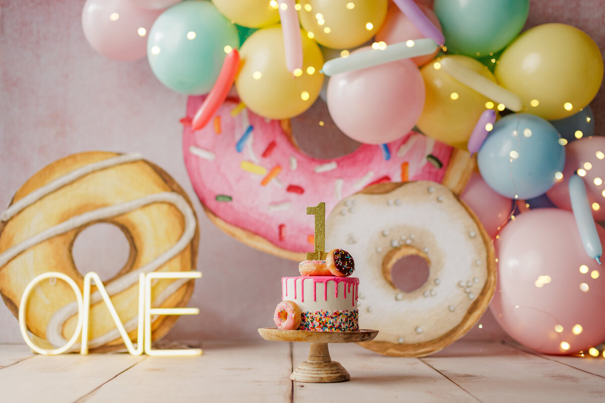Donut Grow Up Huntsville AL Best Cake Smash First Birthday Photographer Studio