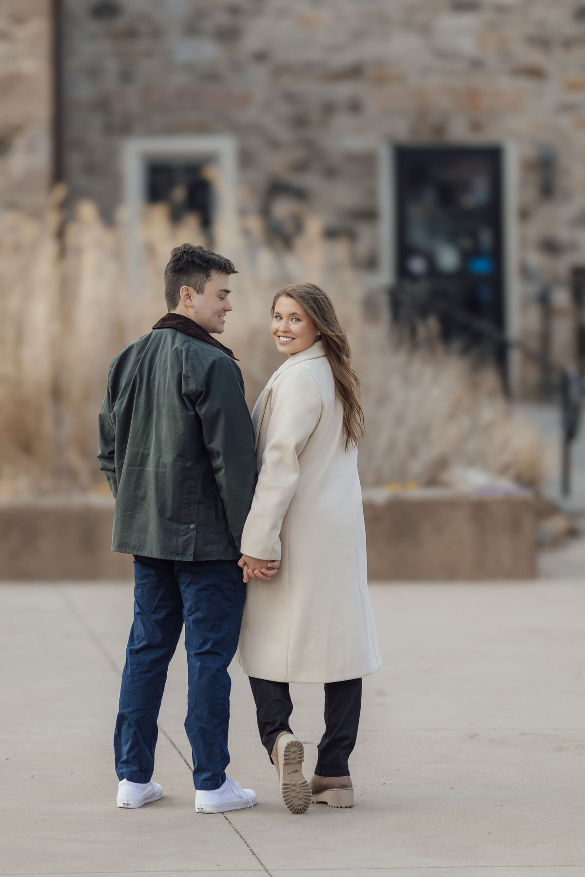 Proposal Photographer | Groom-to-be proposing during peak fall foliage near the Red Mill Museum and riverfront | Clinton, New Jersey