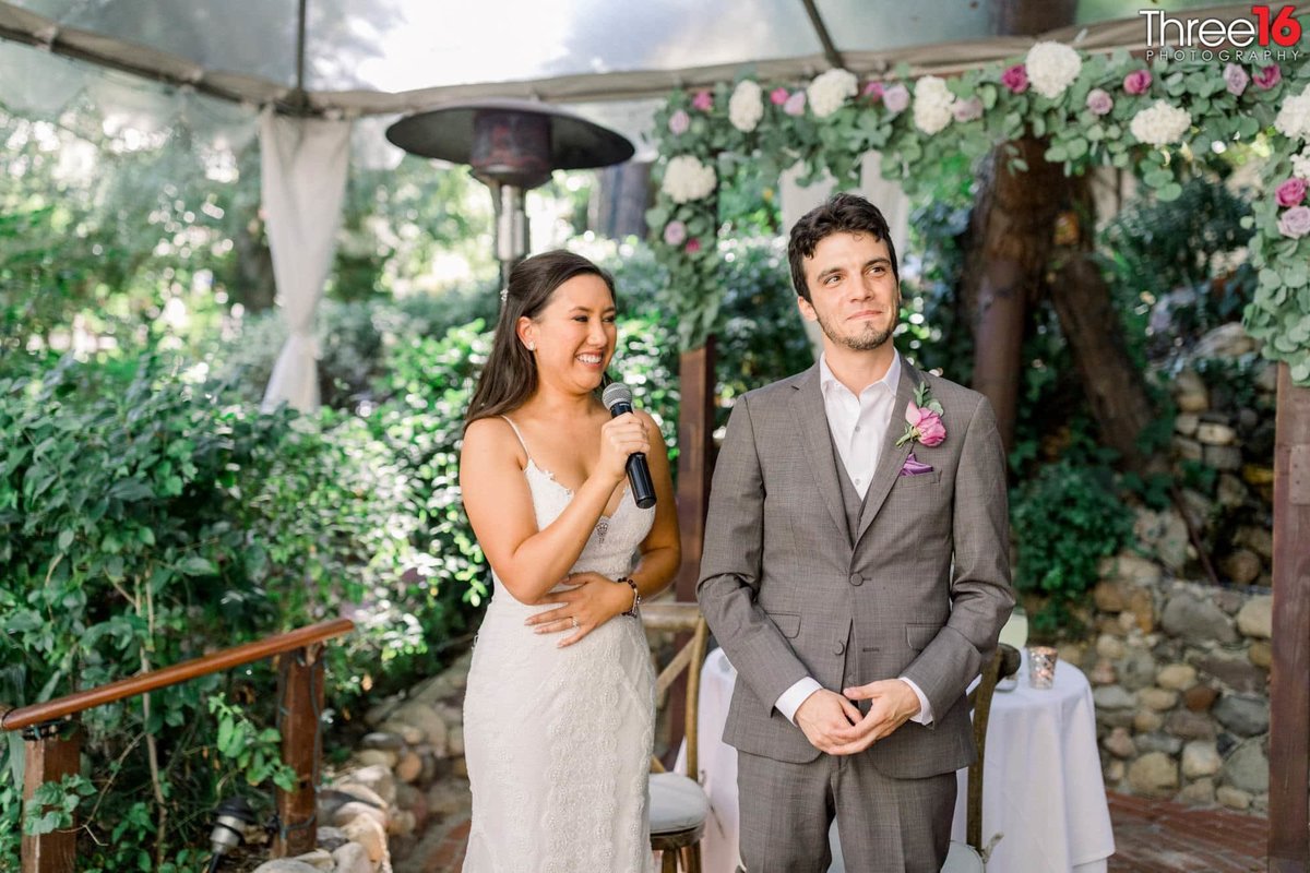 Bride about to surprise Groom with the first look