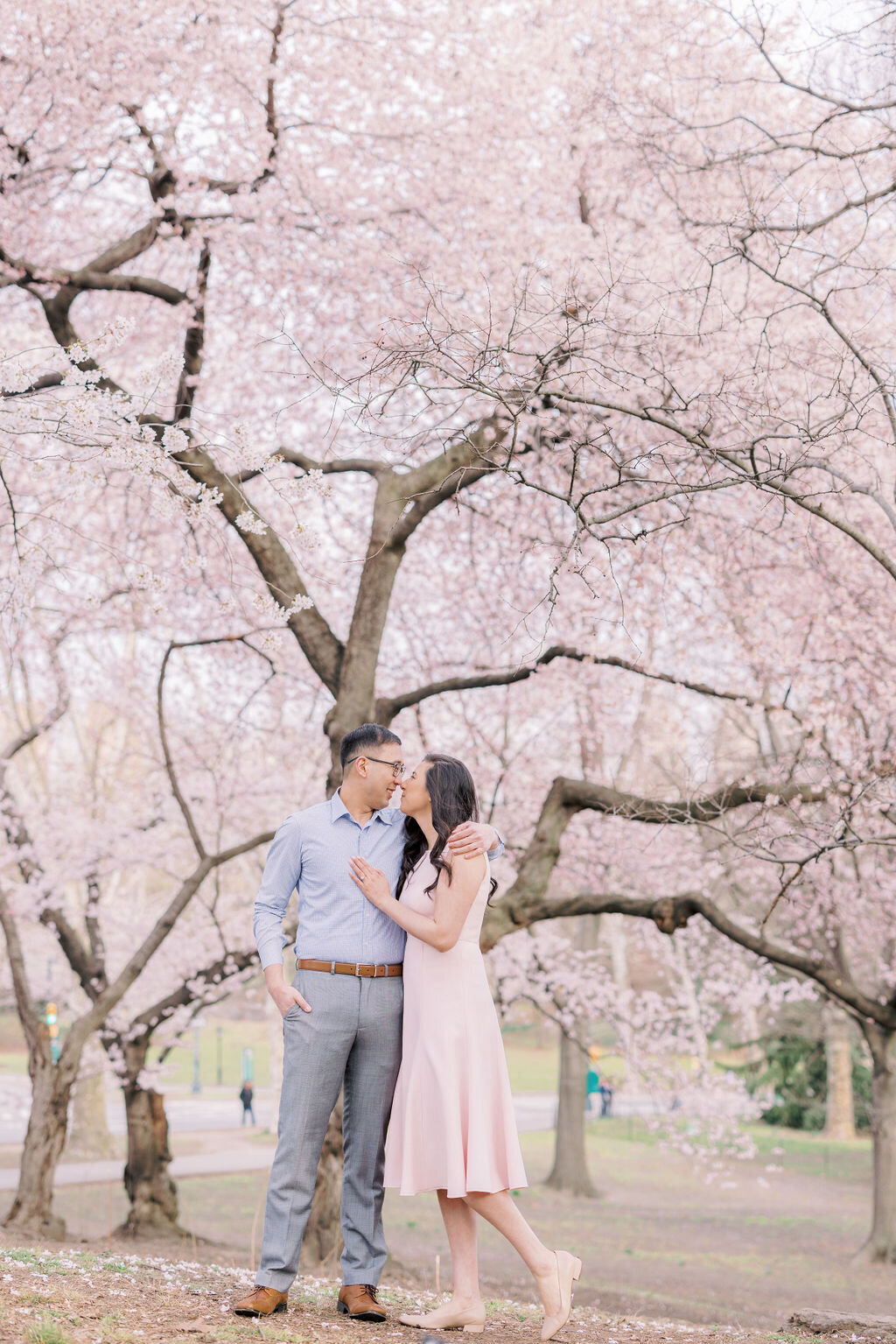 Central Park Cherry Blossom Engagement session 0491