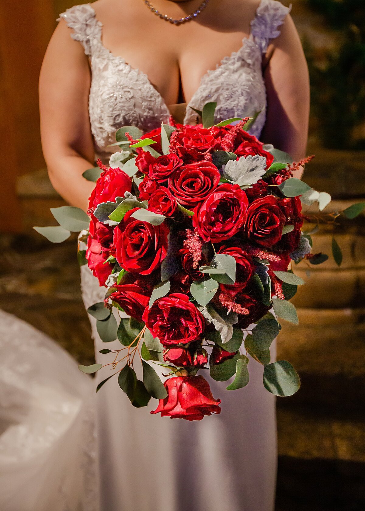 Disney's bride bouquet of red roses