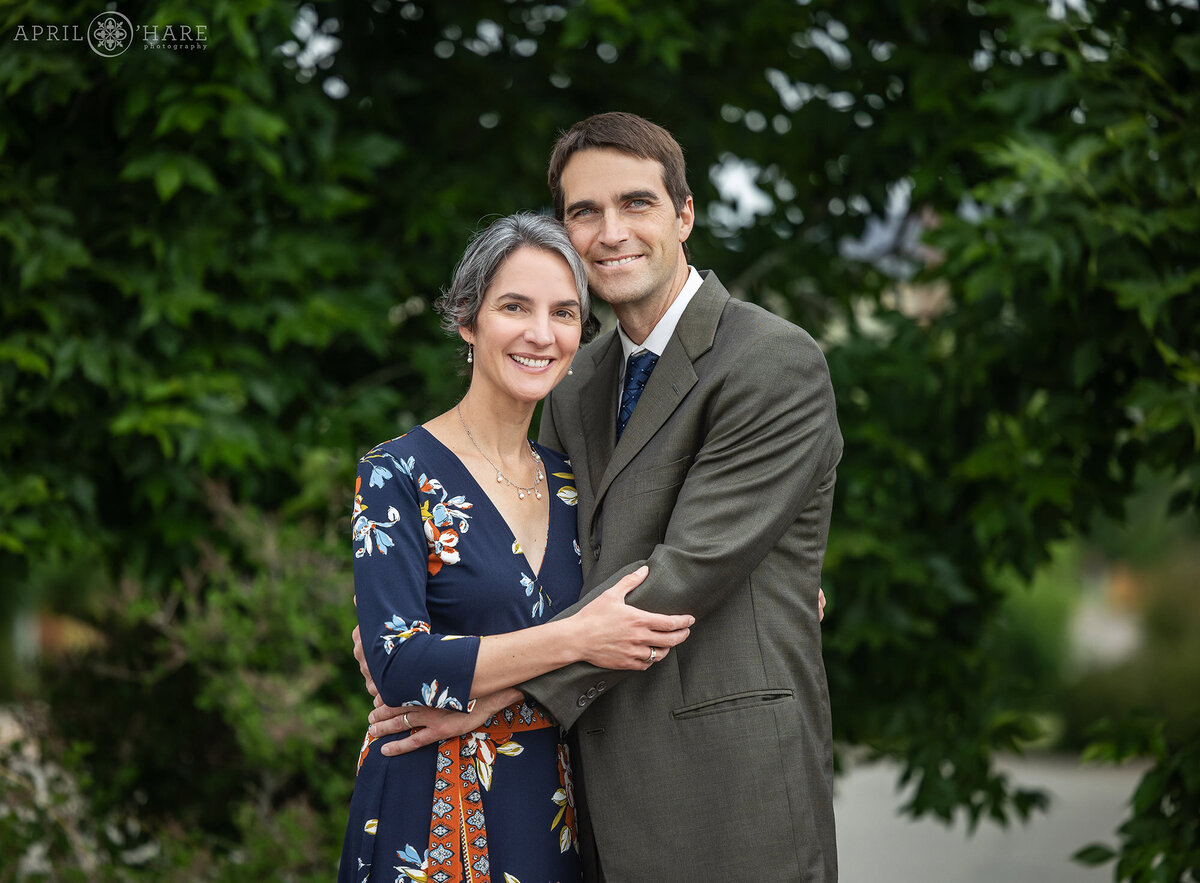 Parents Get a Photo Together at their Son's Bar Mitzvah in Denver