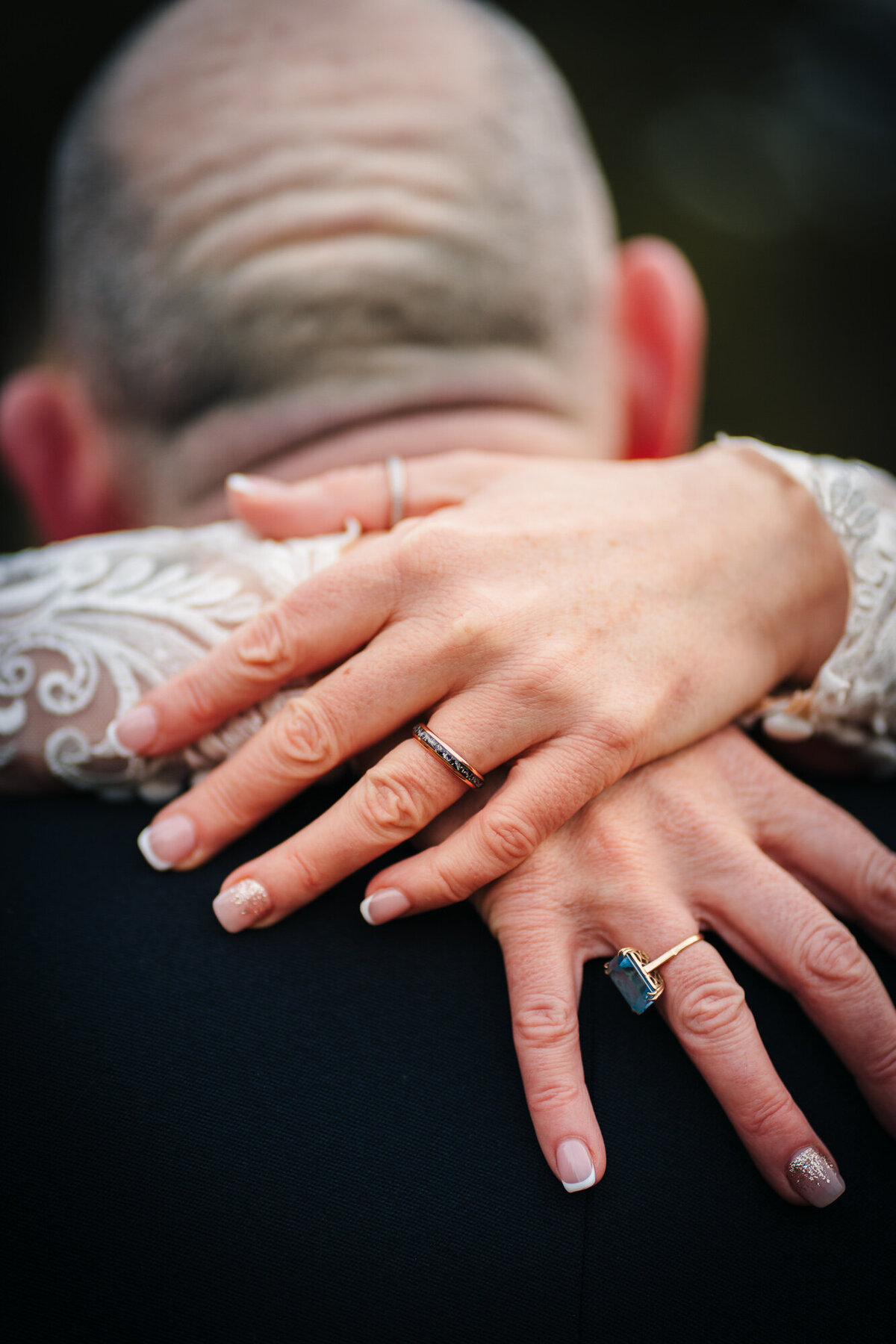 A shot of the brides wedding ring whilkst ebracing  at Peckforton Castle phot taken by Anthony Horseman Photography and Film
