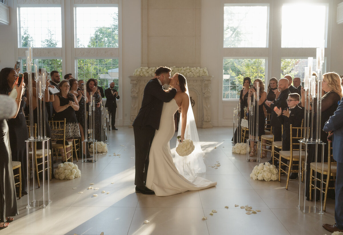 the indoor ceremony space at the estate at florentine gardens nj - photos by suess moments