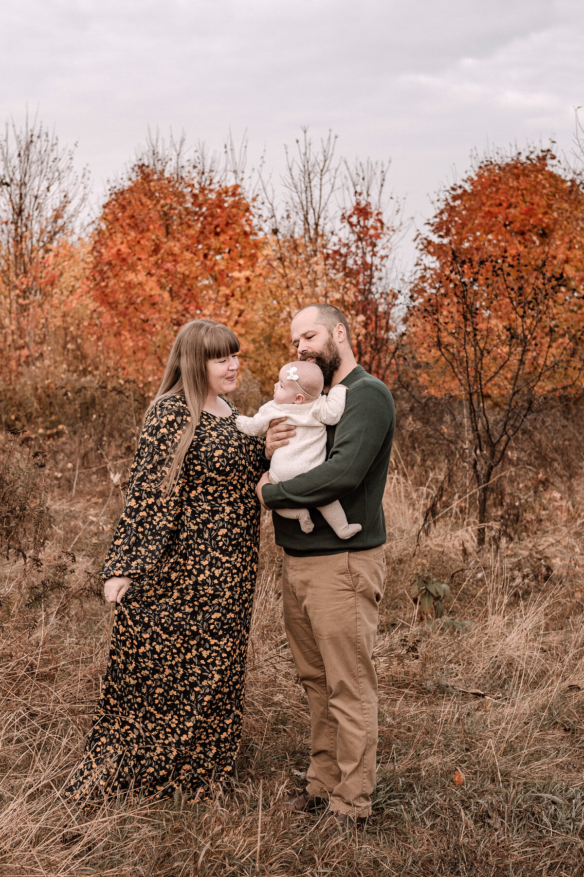 Family in a field