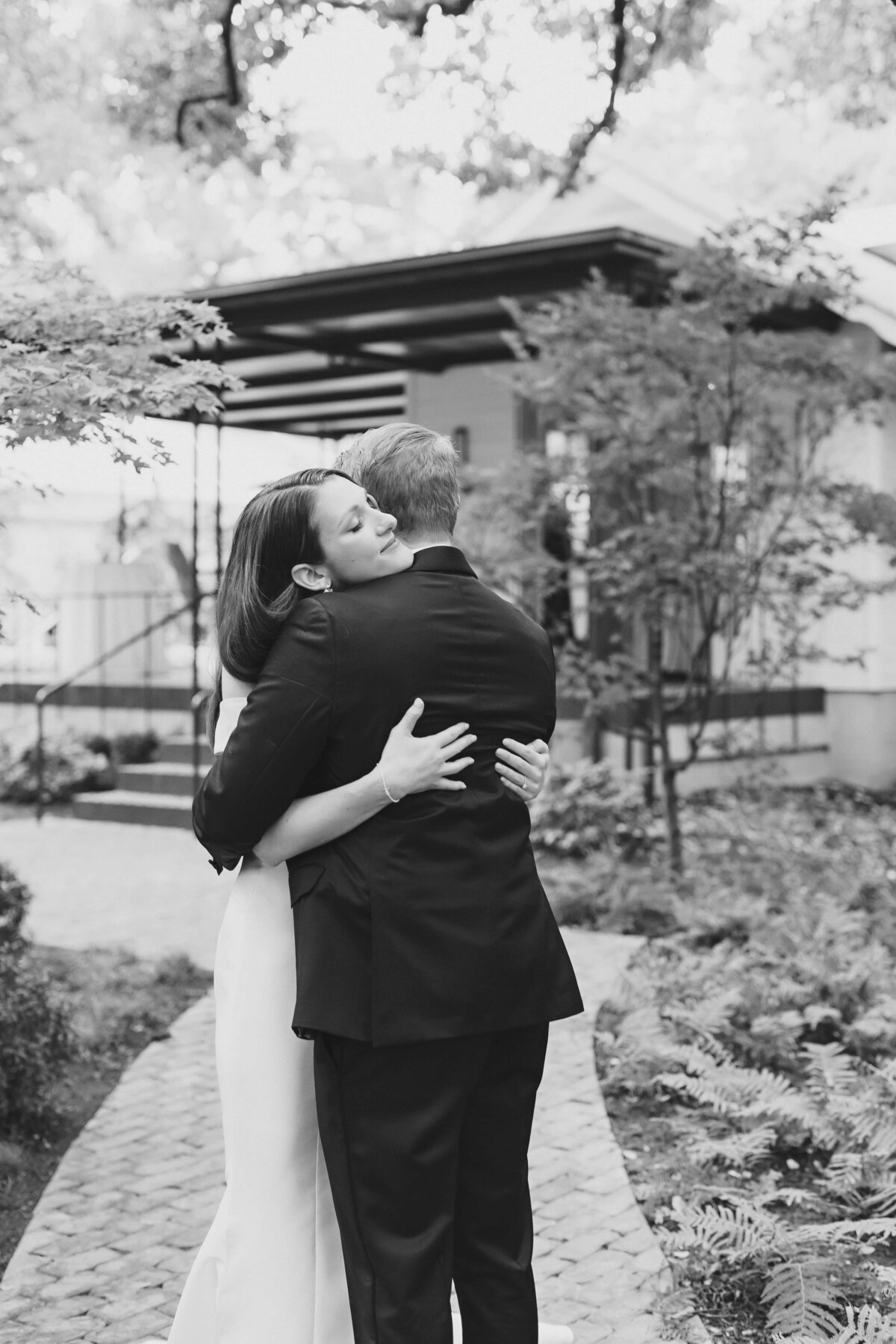 Bride and groom first look