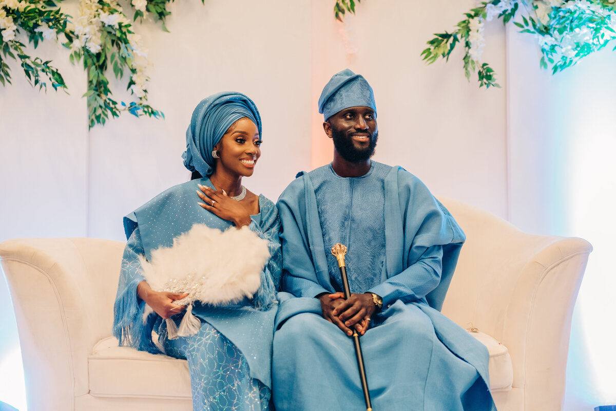 Tolu and Francis Oruka Events Wedding and event planners Toronto canada planner African Nigerian Ghana fusion  asoebi bella baby blue aso oke kente gele186