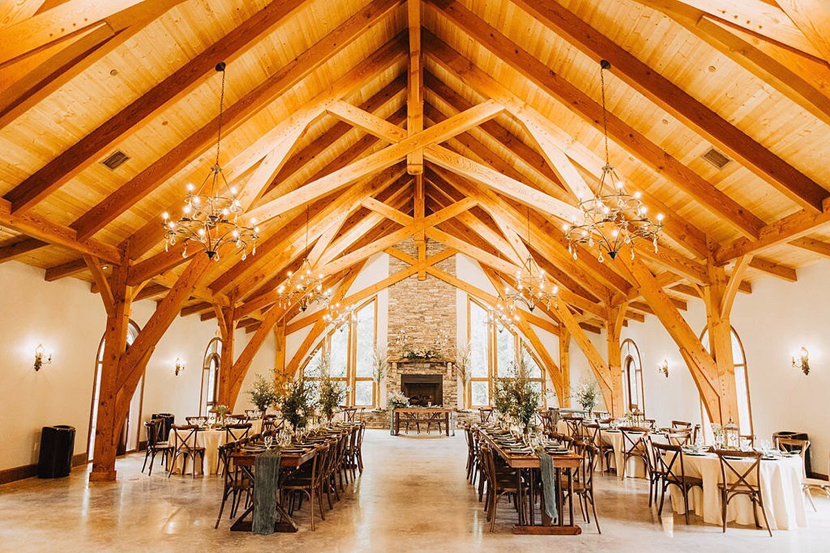 Gothic Style Wedding Venue with Farmhouse Chairs